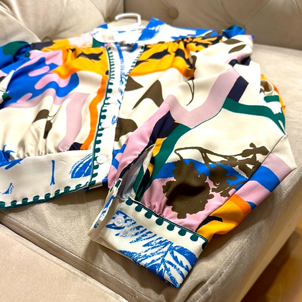 Colorful Patterned Women's Jacket - Picture 5 of 7